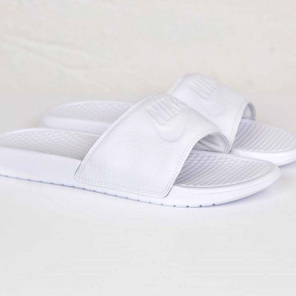 Nike Benassi JDI Slide Sandals- Triple White